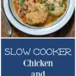 This easy crock pot recipe for Old Fashioned Slow Cooker Chicken and Dumplings produces dumplings that are light as a feather, in a rich and savory broth. And you get to brag that you made it from scratch!