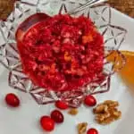 Permalink to: Easy Cranberry-Orange-Apple-Walnut Relish Easy Cranberry Orange Apple Walnut Relish is the easiest, quickest recipe you'll make for Thanksgiving or Christmas, but it's so delicious that it will become a family tradition.