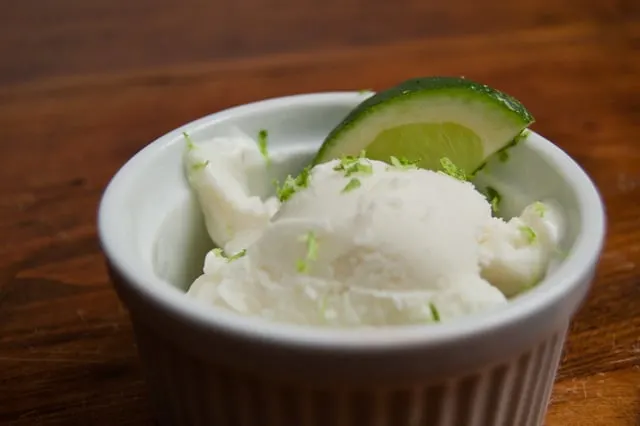 Lime Cardamom Frozen Yogurt with Brandied Cherries: what a delicious dessert!