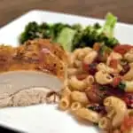 Ginger Roast Chicken with Elbow Macaroni and Pan Sauce