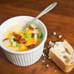 Permalink to: Loaded Baked Potato Leek Soup with Bacon Loaded Baked Potato Leek Soup with Bacon is perhaps the ultimate comfort food! Perfect for those looking for frugal recipes.