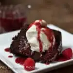 Chocolate Sour Cream Pound Cake with Raspberry Sauce