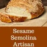 Sesame Semolina Artisan No-Knead Bread #semolina #bread