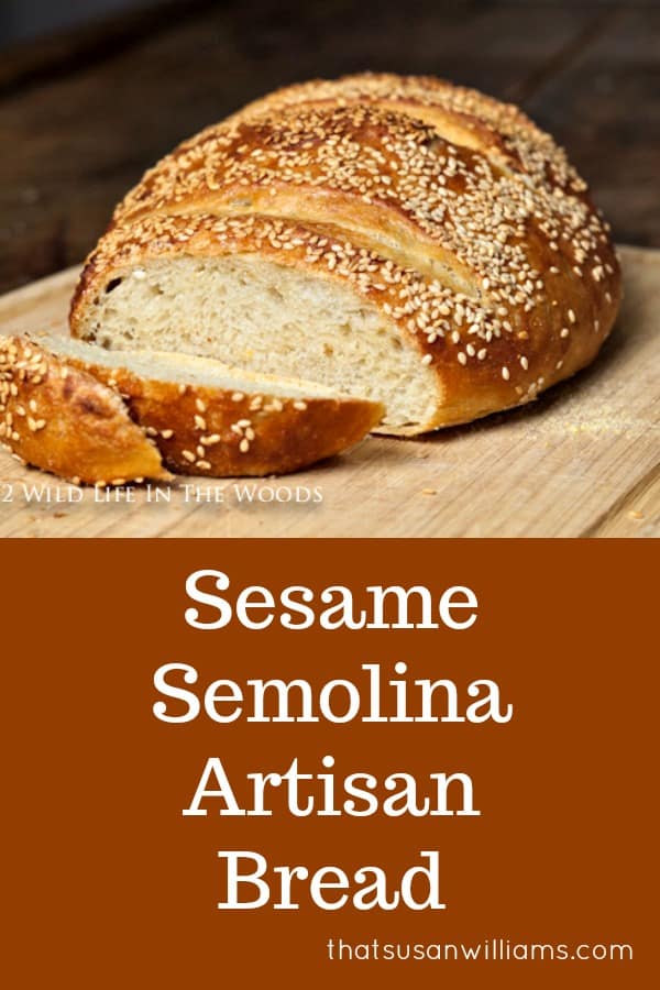Sesame Semolina Artisan No-Knead Bread #semolina #bread
