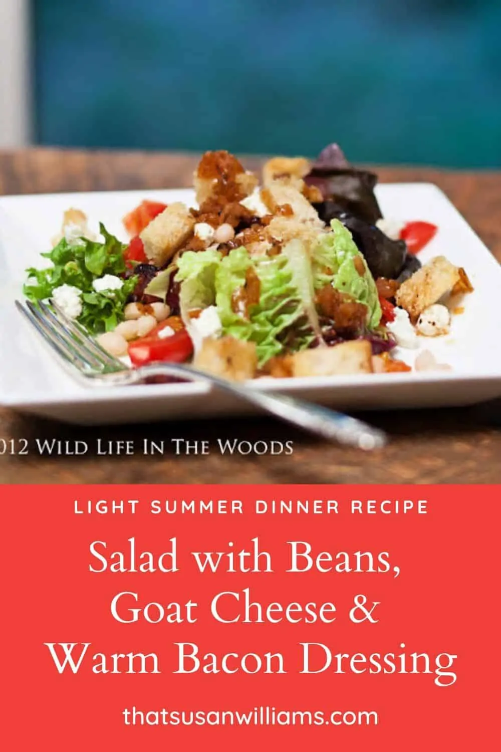 Salad with Navy Beans, Goat Cheese, and Warm Bacon Vinaigrette