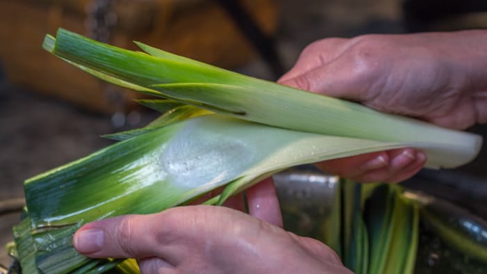 See what a little leek rinsing can do? All clean and shiny!