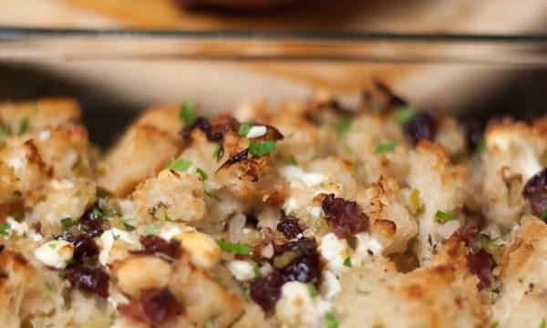 Tuscan Bread Stuffing with Goat Cheese,