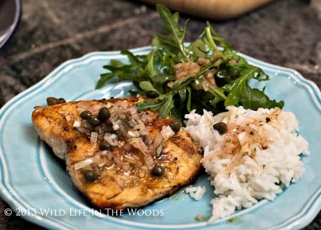 Grilled Trout Recipe with Browned Butter, Caper and Pine Nut Sauce #fish #grilledfish #trout #steelheadtrout #brownedbutter #capers