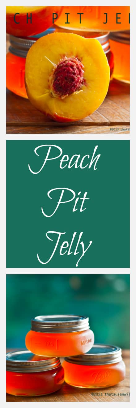 Peach Pit Jelly has a delicious and delicate flavor that melts in your mouth. #peach #peaches #peachjelly #peachpitjelly #summerrecipeidea