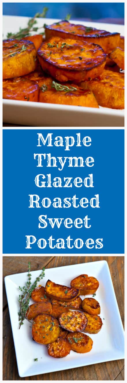Maple Thyme Glazed Roasted Sweet Potatoes #meltingpotatoes #meltingsweetpotatoes #fallrecipes