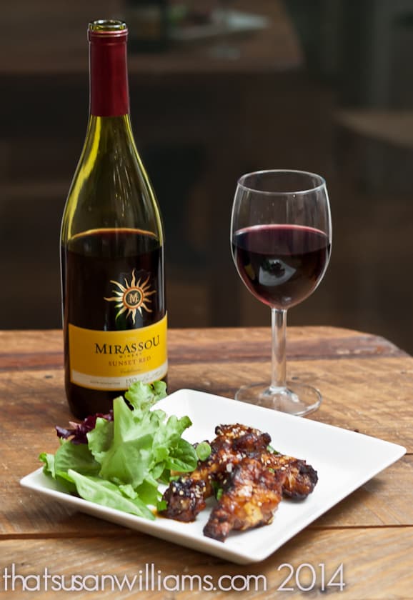 Mirassou Sunset Red and Chipotle Honey-Glazed Chicken Wings Sunset Red Wine and Chicken Wings
