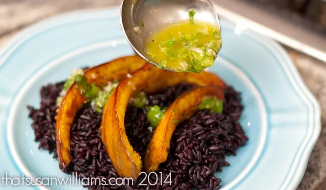 Roasted Acorn Squash with Black Rice