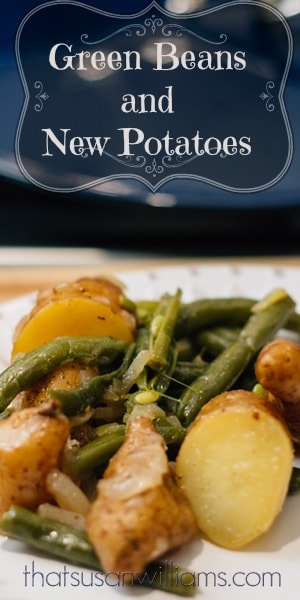 Just like Grandma used to make. More or less. Stove top, Southern Green Beans and Potatoes. #southern #potlikker #greenbeans #newpotatoes #potatoes