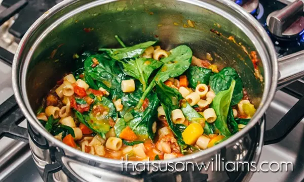 Minestrone with Pesto and Garlic Bruschetta