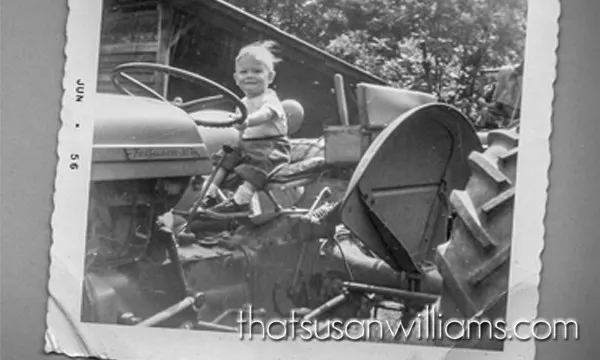 boy on tractor