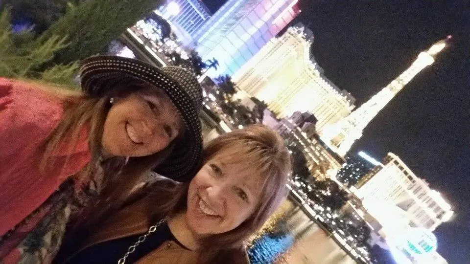 On the terrace of Todd English's Olives at the Bellagio, with @WendysHat
