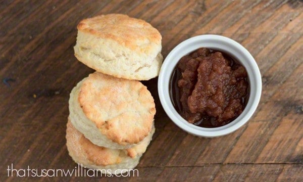 Slow Cooker Apple Butter with biscuits!