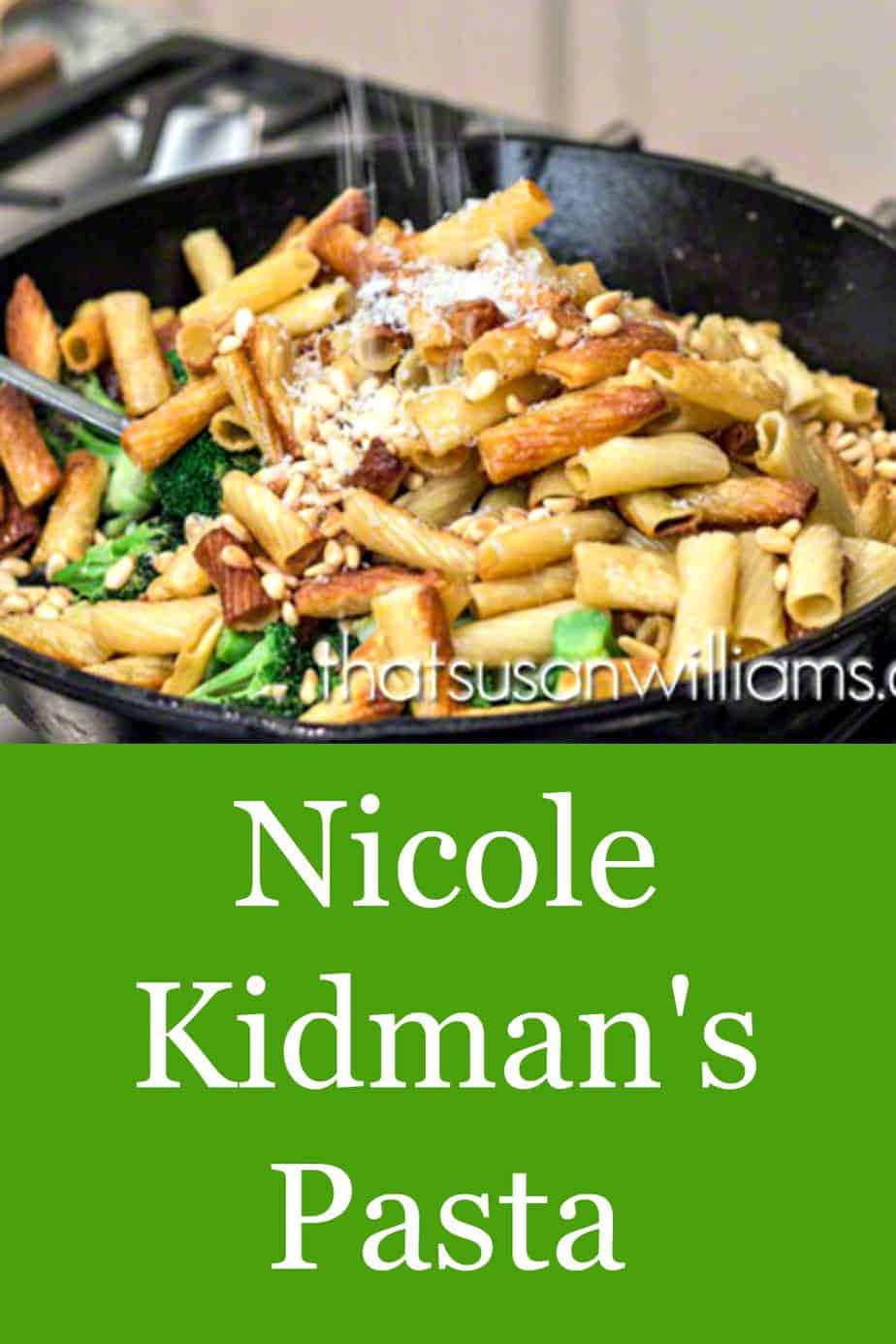 Sprinkling Parmigiano Reggiano on top of Nicole Kidman's Pasta