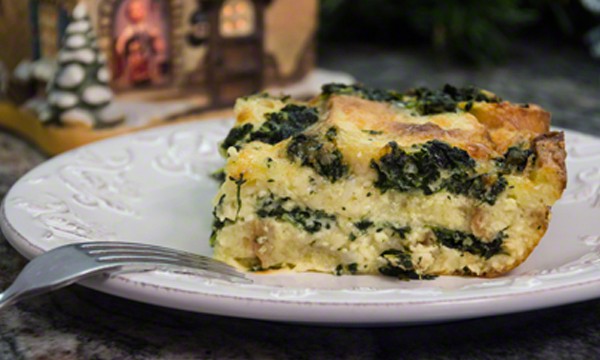 Spinach Strada with Gruyère Cheese