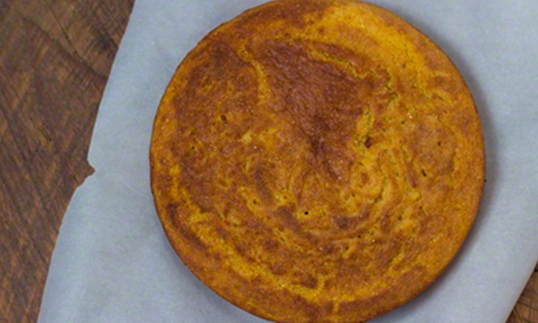 Turn the cornbread out onto parchment paper.