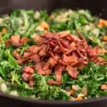 Kale, Bacon and Cannellini Bean Skillet Pot Pie is delicious, nutritious comfort food for a chilly evening.