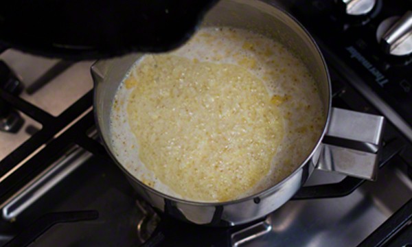 Adding oil into batter.