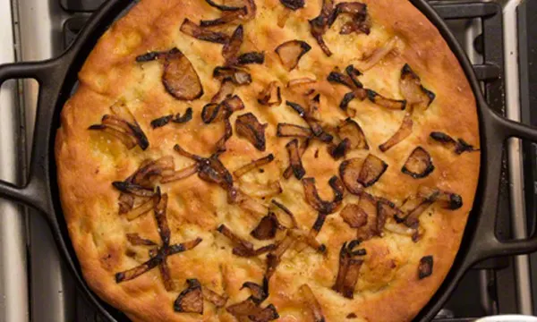 Focaccia with caramelized onions