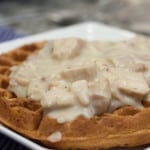 Permalink to: Waffles With Chicken Gravy: a Perfect Recipe for Leftover Roast Chicken. Waffles with Chicken Gravy