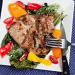 Grilled Pork and Grilled Romaine Salad with Toasted Sesame Vinaigrette ad #GrillPorkLikeASteak 30 Minute Meal