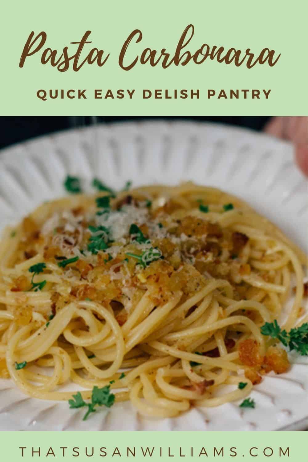 Pasta Carbonara with Homemade Bread Crumbs