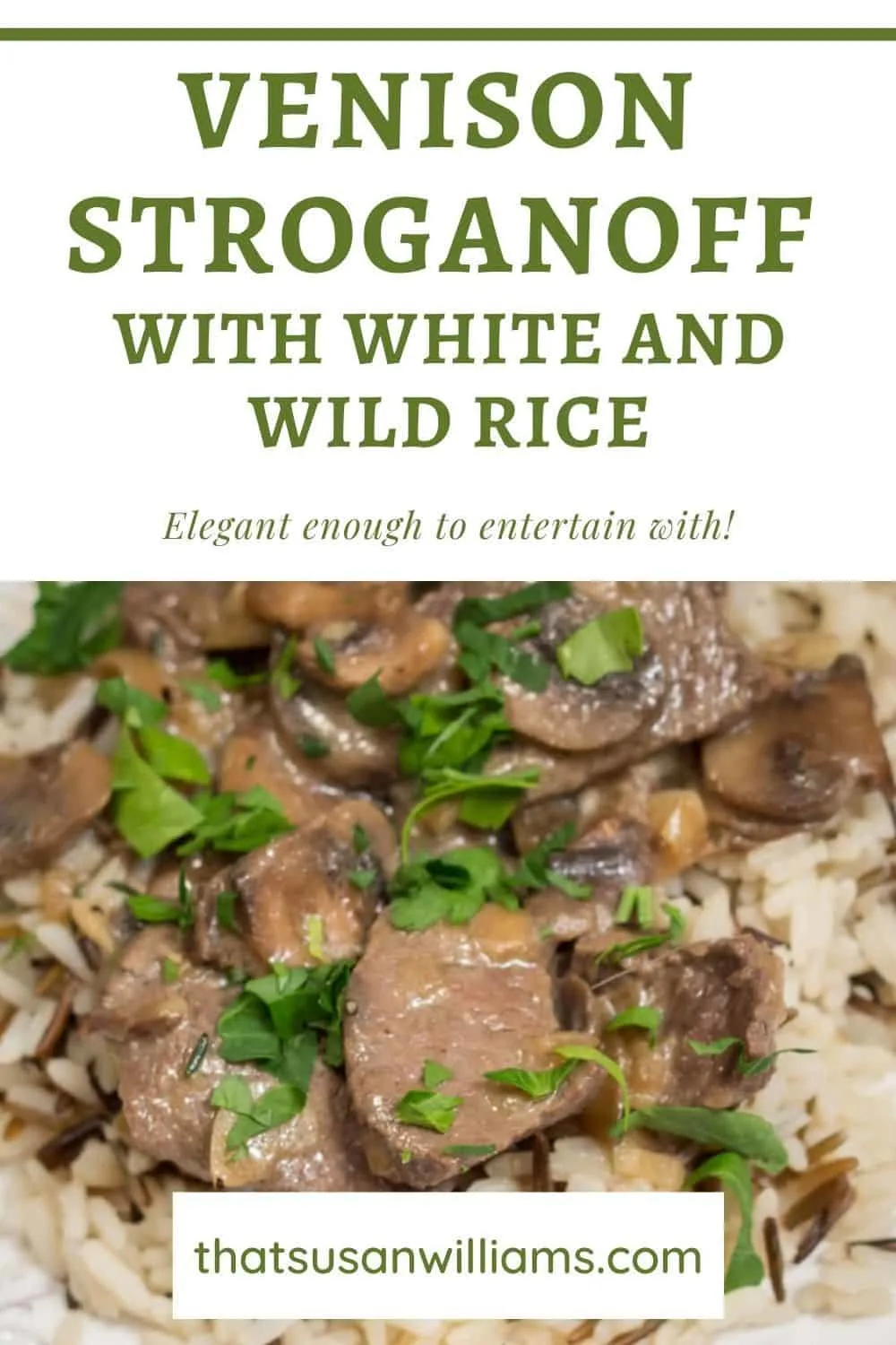 Venison Stroganoff with White and Wild Rice