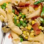 Permalink to: Sweet Corn and Spring Vegetable Pasta Recipe Sweet Corn and Spring Vegetable Pasta is a delicious, quick and easy recipe that is perfect for a weeknight meal.