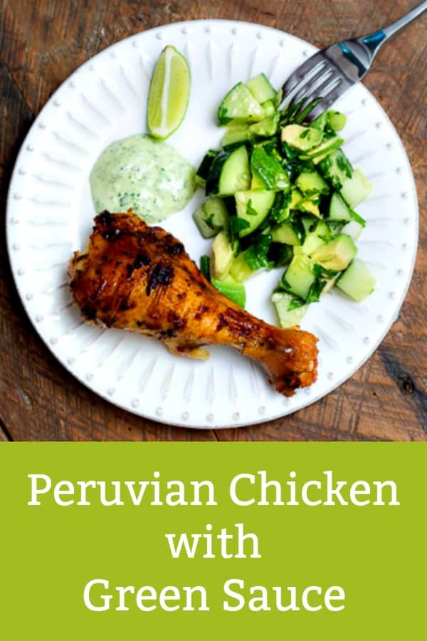 Peruvian Style Roasted Chicken is an incredibly juicy, spicy, delicious chicken with a Latin flair. Smoked paprika, cumin, bright citrus, and creamy cilantro and jalapeño sauce make this dish a MUST TRY! #chicken #castiron #Peruvian #maincourse