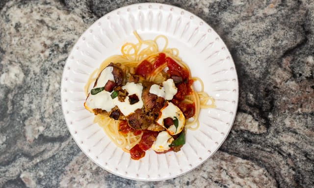 Pizza Chicken Pasta is a one skillet weeknight dinner that kids will love.