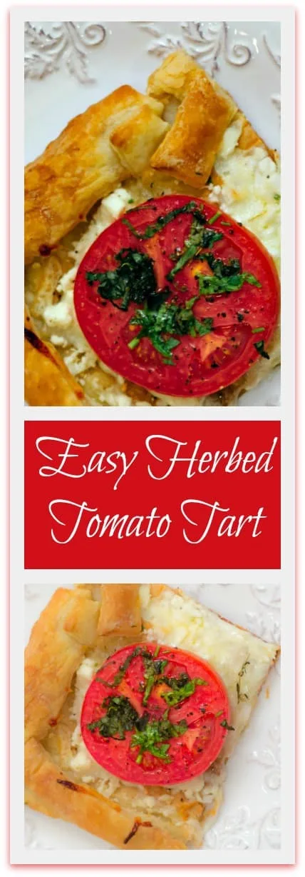 Easy Herbed Tomato Tart with Puff Pastry is an easy but elegant weeknight meal with all the goodness of summer.