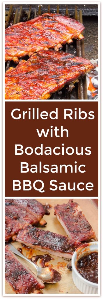 This recipe for Grilled Ribs with Bodacious Balsamic BBQ Sauce is easy and bodaciously delicious! #SmithfieldGetGrilling #IC #ad
