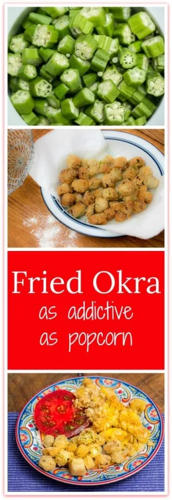 How to Make Fried Okra Recipe that's as addictive as popcorn. #southern #sidedish #okra #summerveggies #southernrecipes