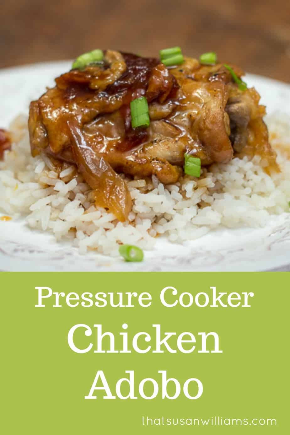 This traditional Filipino recipe for Chicken Adobo is made in a Pressure Cooker/Instant Pot. #chicken #pressurecooker #filipino #instantpot