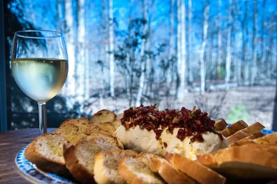 A Thanksgiving appetizer that's quick, easy, beautiful, and amazingly delicious! Goat Cheese with Sun-Dried Tomatoes, Garlic, and Rosemary on Crostini. Perfect for Christmas parties, too!