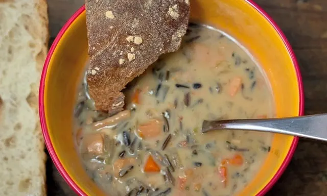 What to do with leftover turkey: Creamy Smoked Turkey and Wild Rice Soup