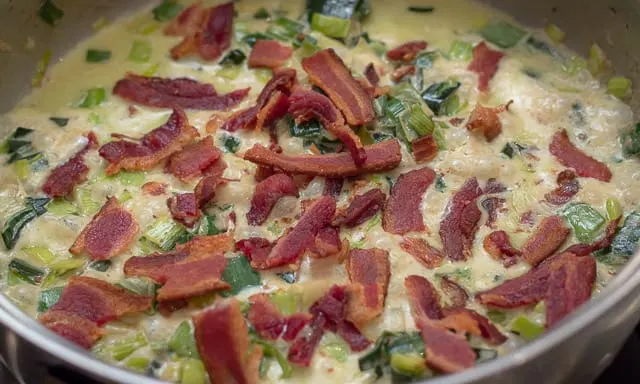 Pasta with Roasted Parsnips, Leeks and Bacon