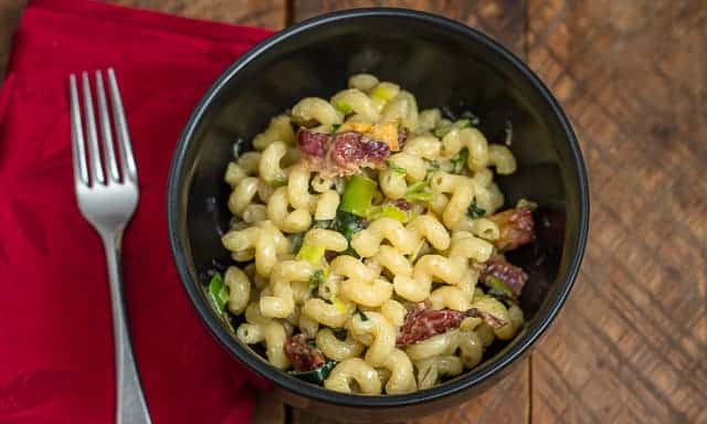 The Recipe for Pasta with Roasted Parsnips, Leeks and Bacon is creamy cozy comfort food at its apex. 