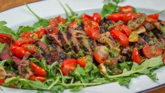 Grilled Marinated Flank Steak with Blistered Tomatoes