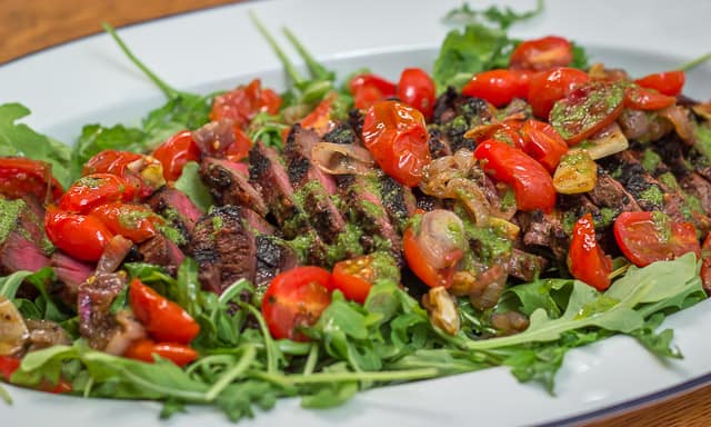 Grilled Flank Steak with Tomato Salad