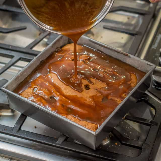 The fall dessert that *had* to happen: the UK's cherished childhood dessert meets the USA's pumpkin in the most luscious pumpkin dessert you'll ever have. The toffee sauce alone is enough to make the angels sing! #Thanksgivingdessert #falldessert #Thanksgivingrecipe #pumpkin #pumpkindessert
