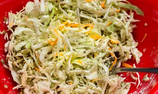  World's Best and Easiest Coleslaw, with Susan's Homemade Vinaigrette for the Overachiever. #coleslaw #recipe #salad #vinaigrette