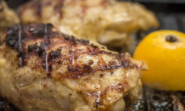 Five Ingredient Meyer Lemon Grilled Chicken is a delicious and easy weeknight meal. #chicken #grilledchicken #easy #weeknightmeal