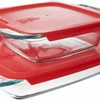 Pyrex Easy Grab Glass Bakeware Set with Red Lids (4-Piece)