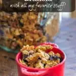 Homemade Granola is the best because you can put all YOUR favorite stuff in it! #granola #homemade #birchermüesli #breakfast