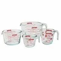 Pyrex 4-Piece Glass Measuring Cup Set with Large 8 Cup Measuring Cup